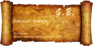 Gacsal Bence névjegykártya